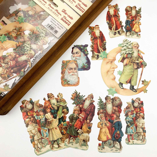Santa with Moon Loose Christmas Paper Scrap Pack